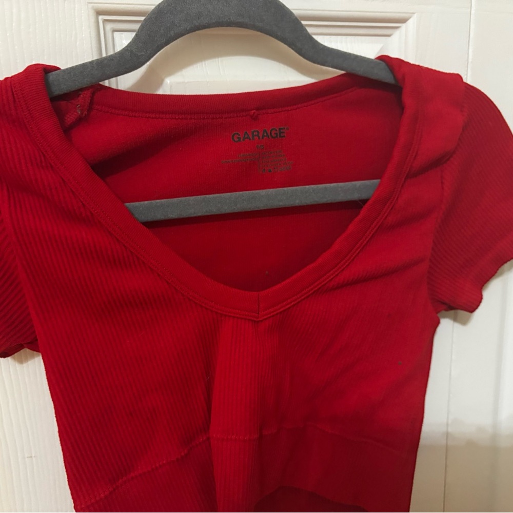 Garage Red Fitted Short Sleeve T-Shirt